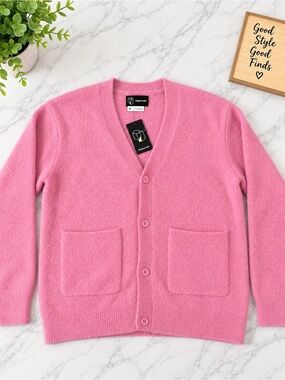 Original Use Pink V-Neck Button-Front Cardigan